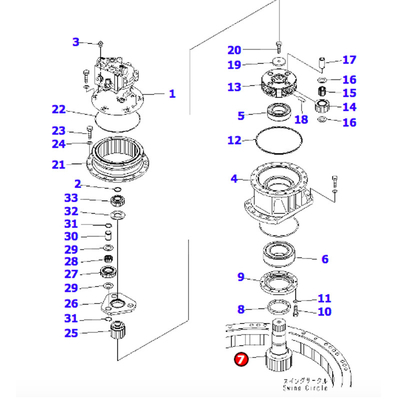 Schwingen-Getriebewelle Cat320c-Bagger-Swing Motor Pinions-Wellen-320C 148-4636